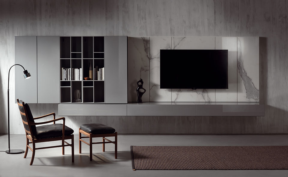 Parete e libreria N.C. LANDSCAPE Acerbis International