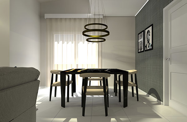 Rendering 3D soggiorno - Arch. Serena Carlucci