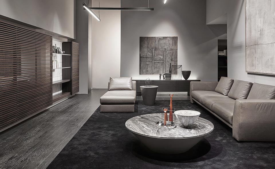 Parete N.C. LANDSCAPE e divano HYPER Acerbis International