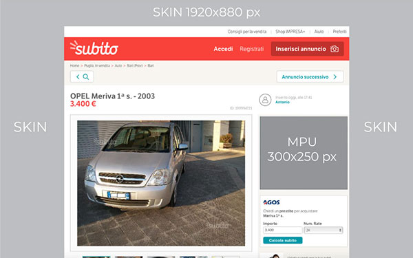 Dimensioni Skin e MPU