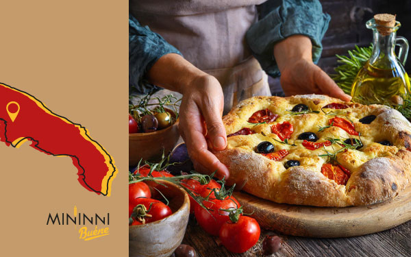 Focaccia mediterranea in Puglia