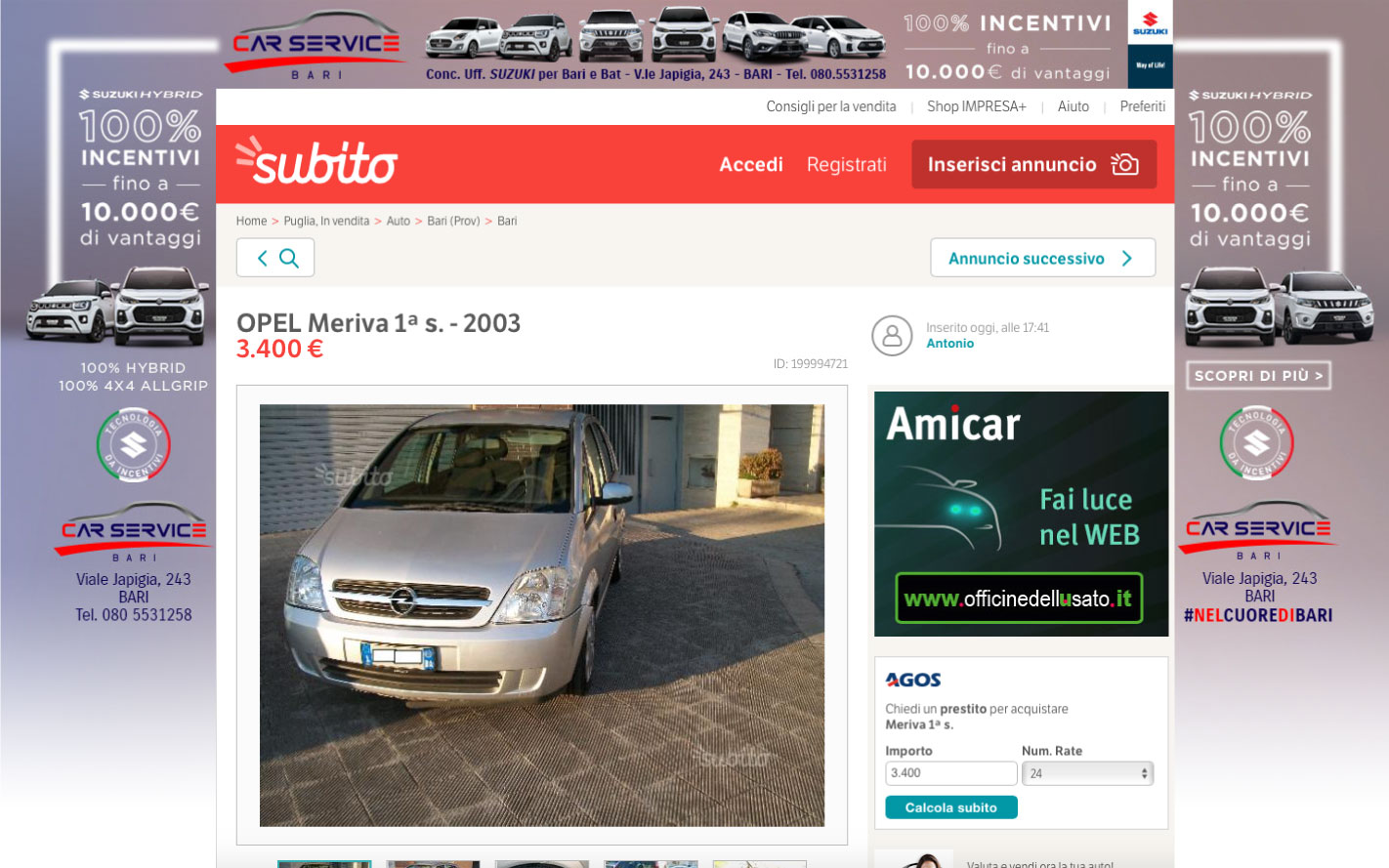 Skin Car Service Suzuki Subito.it 2021